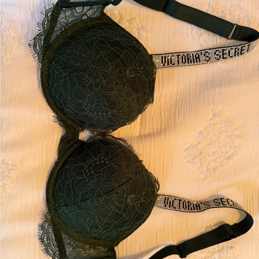 Victoria's Secret Very Sexy Push-up Dark Green Lace Bra